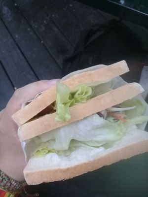 Burger with toast bread at Joy Bar in Taipei
