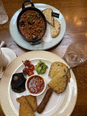 Vegan breakfast and Vegan Shakshuka 
  at The Cosy Club in Bristol