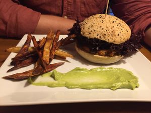 Sweet potato burger at Fargo in Sevilla