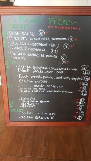daily menu at Fargo in Sevilla