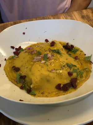Vegan ravioli at Fargo in Sevilla