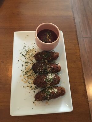 Vegan croquettes  at Fargo in Sevilla