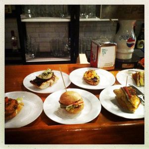 Veganos pintxos!  at Tirauki in Bilbao