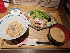 Vegan Karaage Tartar Teishoku at Udon Kojiya in Tokyo