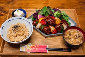 Vegan Karaage TEISHOKU  at Udon Kojiya in Tokyo