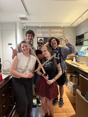 Customers from🇺🇸California  at Udon Kojiya in Tokyo