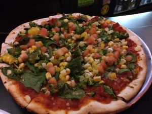 No cheese. lots of veggies.  at Fong's Pizza in Des Moines