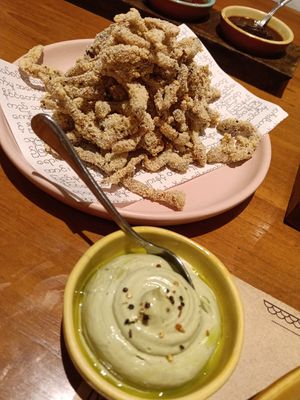 Shiitake mushroom chips at Burma Burma Restaurant & Tea Room  in Delhi