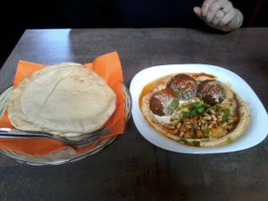 Classic Hummus Bowl with Falafel and Pitta Bread at Humpit in Leeds