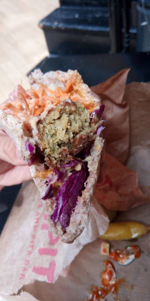 The dry falafel that I couldn't finish at Humpit in Leeds