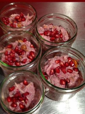 our raw cakes in a glass at Cafe Lebenslust in Frankfurt