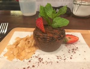 raw chocolate cupcake at The Hungry Herbivore in Western Cape