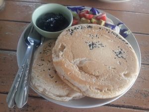 Pancakes (vegan on request) at Pun Pun Market in Chiang Mai