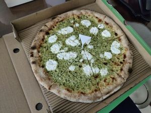 Whole wheat, double basil pesto, goat cheese at Pizza Di Rocco in Abu Dhabi