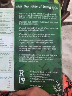 Card at Raw Love - Ahau Tulum Beach in Tulum