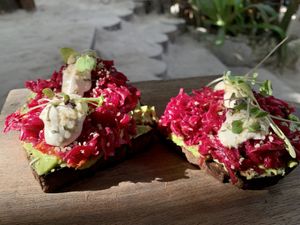Avocado toast  at Raw Love - Ahau Tulum Beach in Tulum