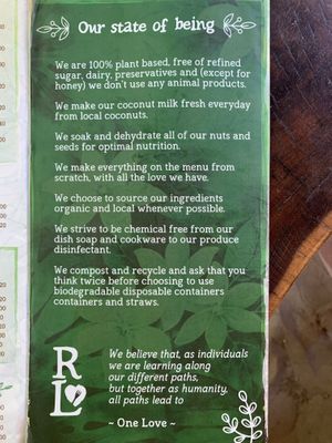 Menu   at Raw Love - Ahau Tulum Beach in Tulum