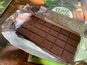 Chocolate bar - crazy expensive at $6.50 USD but delicious   at Raw Love - Ahau Tulum Beach in Tulum