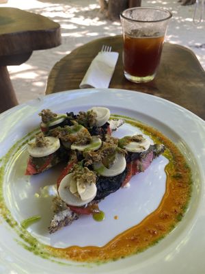 Raw pizza at Raw Love - Ahau Tulum Beach in Tulum