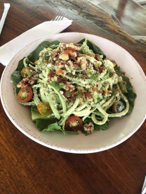 Zucchini noodles  at Raw Love - Ahau Tulum Beach in Tulum