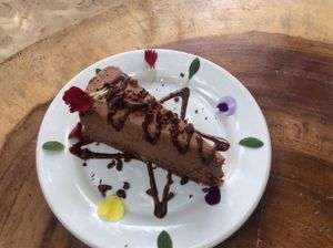 Chocolate cheesecake, sugar-free, guilt free, vegan and raw at Raw Love - Ahau Tulum Beach in Tulum