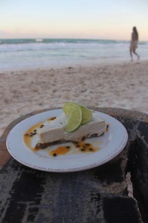 Vegan cheese cake in paradise!   at Raw Love - Ahau Tulum Beach in Tulum