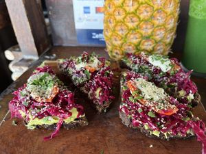 Avocado toast   at Raw Love - Ahau Tulum Beach in Tulum