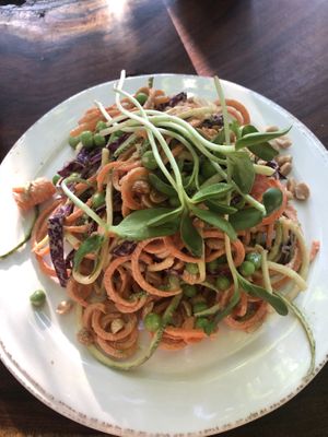Nearly raw pad Thai   at Raw Love - Ahau Tulum Beach in Tulum