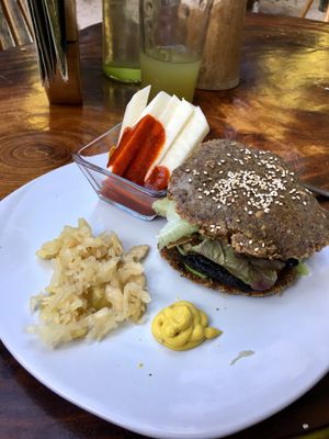 Portobello Burger at Raw Love - Ahau Tulum Beach in Tulum