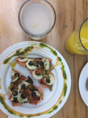 Raw Pizza and Coconut Water at Raw Love - Ahau Tulum Beach in Tulum