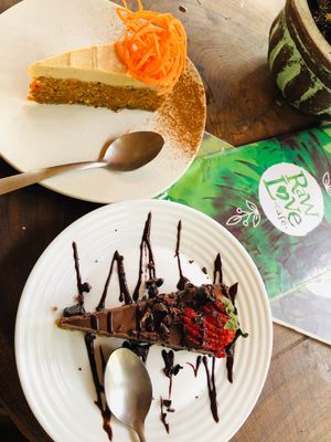 Carrot cake & Chocolate lover Delicious  at Raw Love - Ahau Tulum Beach in Tulum