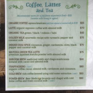 vegan drink menu (all vegan😊) at Raw Love - Ahau Tulum Beach in Tulum