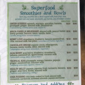 Extraordinary Smoothie and Bowls Menu at Raw Love - Ahau Tulum Beach in Tulum