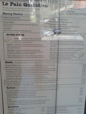 Menu at Le Pain Quotidien, Calle Fuencarral, Madrid at Le Pain Quotidien - Serrano in Madrid