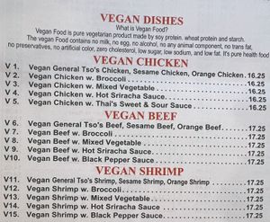 15+ vegan choices!  at Taste of China in Tarrytown