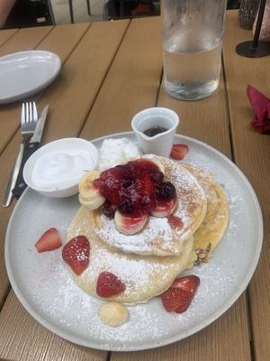 Vegan pancakes with berries + vegan ice cream + vegan cream 🥵🥵🥵🥵 #Veganuary at The Pizza and Pasta Kitchen in Toongabbie