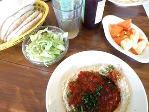 hummus with ratatouille at Hummus Bar in Lund