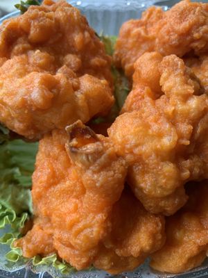 Buffalo cauliflower bites!! at The Dancing Dog in Urbana