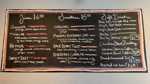 Juices and smoothies galore! at The Dancing Dog in Urbana