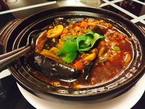 Szechuan eggplant at Chanhouse in Doncaster