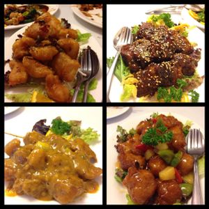 Spicy squid, black vinegar spare ribs, chicken satay and sweet & sour pork! at Chanhouse in Doncaster