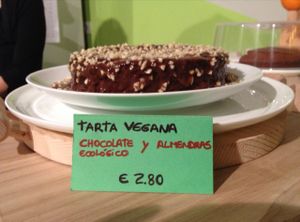 vegan cake!! at Dolce Pizza y Los Veganos - Hipolit Lazaro in Barcelona
