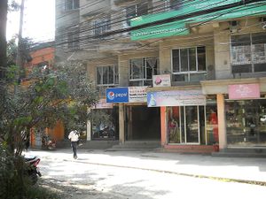 outside at Boddhi Garden Vegetarian Restaurant in Kathmandu