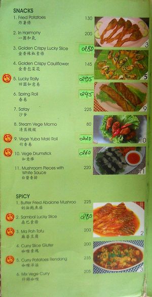 menu at Boddhi Garden Vegetarian Restaurant in Kathmandu