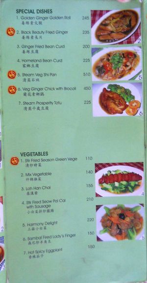 menu at Boddhi Garden Vegetarian Restaurant in Kathmandu