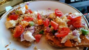 raw vegan pizza at Bliss in Thunder Bay