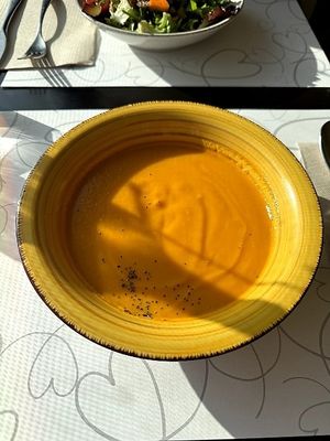 Sweet potato soup at Cor Verd in Igualada