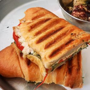 Croissant toast at Alegria in Tel Aviv