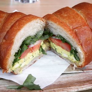 Eggs salad croissant at Alegria in Tel Aviv