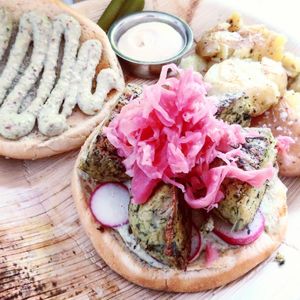 Sea burger at Alegria in Tel Aviv